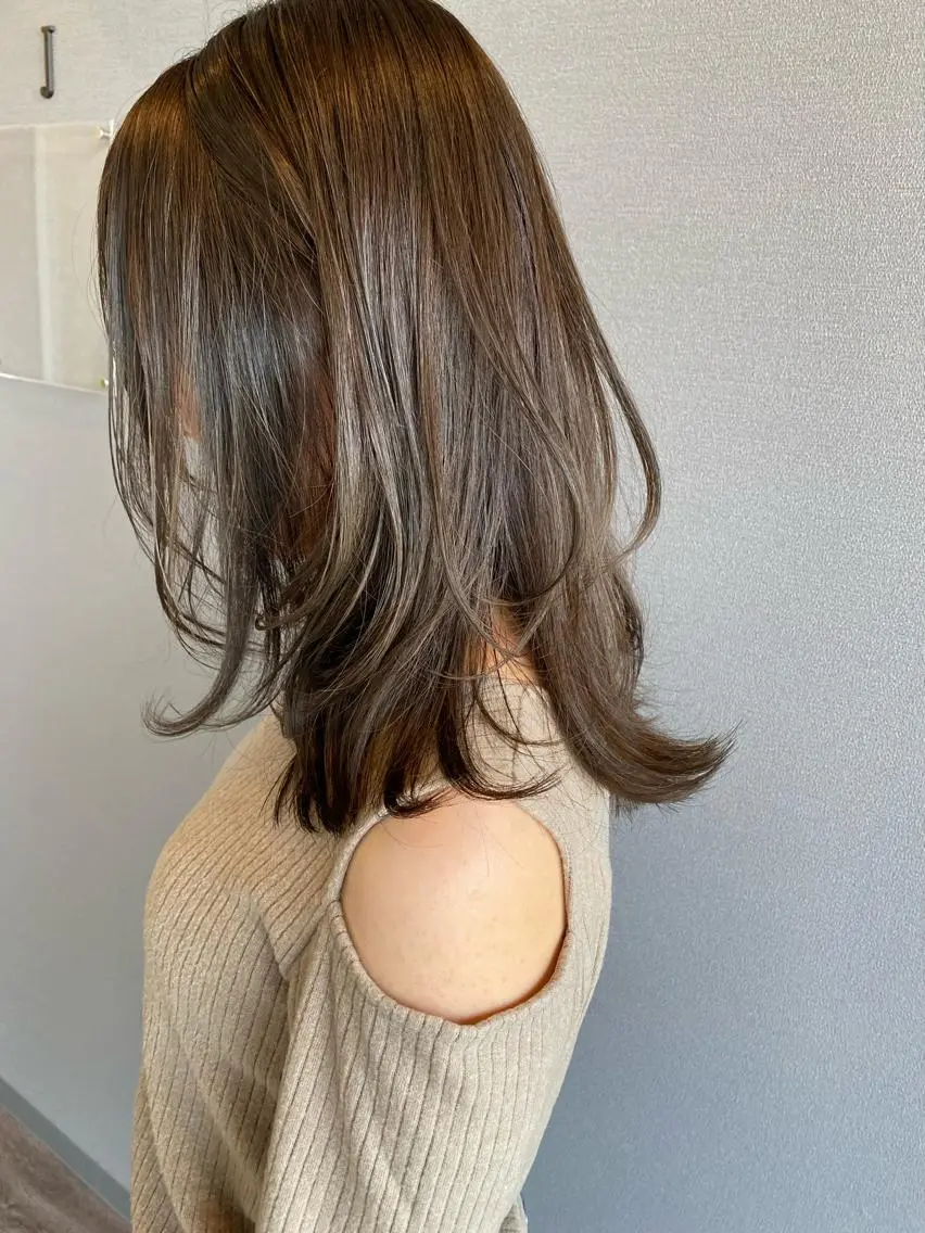 ミディアム カラー カット ヘアカラー トリートメント 似合わせカラーパーマ 🌿kitin米川のヘアスタイル