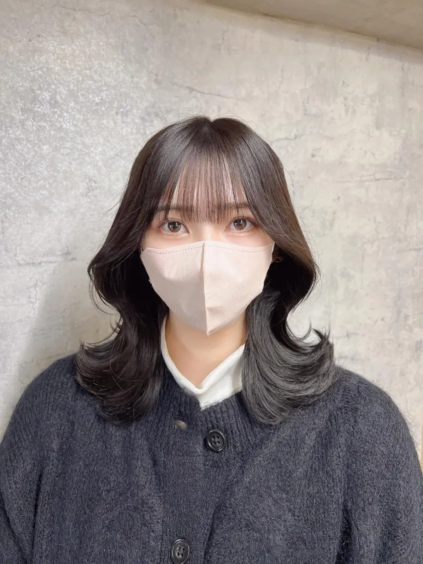 ミディアム カラー カット ヘアカラー トリートメント ヘッドスパ ヘアセット 韓国レイヤー/ 顔周り💕田中将吾のヘアスタイル