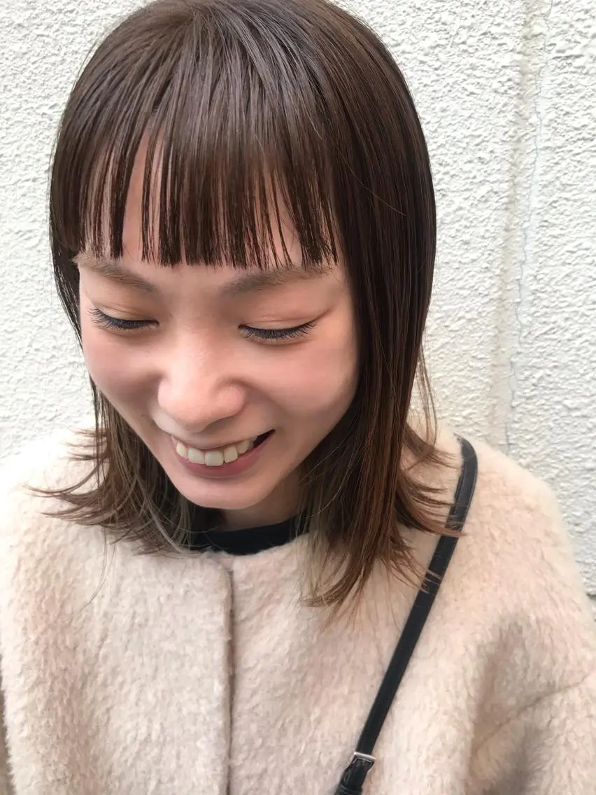 ミディアム カット ヘアカラー トリートメント ayane⭐️ボブ・ ショート・パーマのヘアスタイル