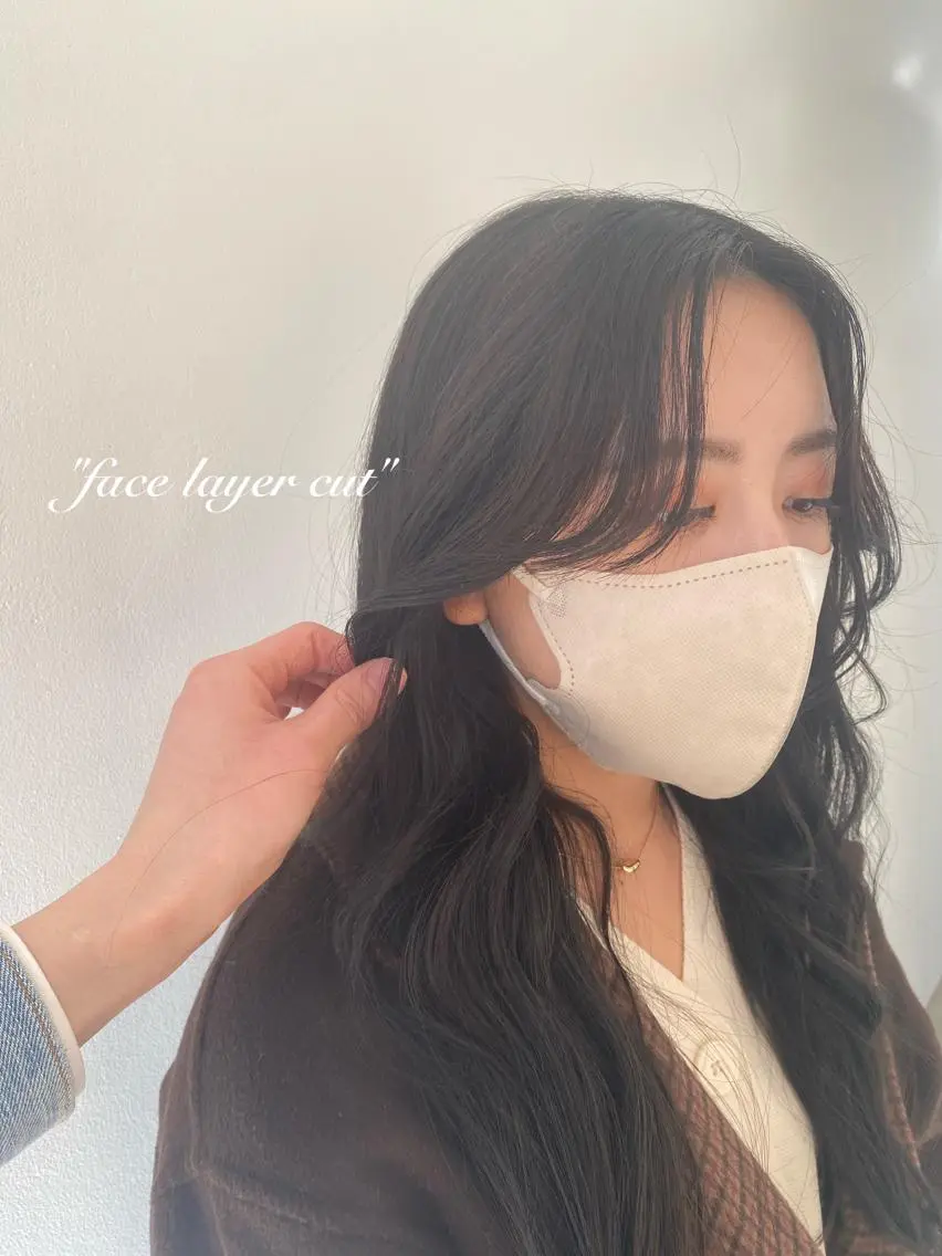 ロング 韓国ヘア レイヤーカットのヘアスタイル