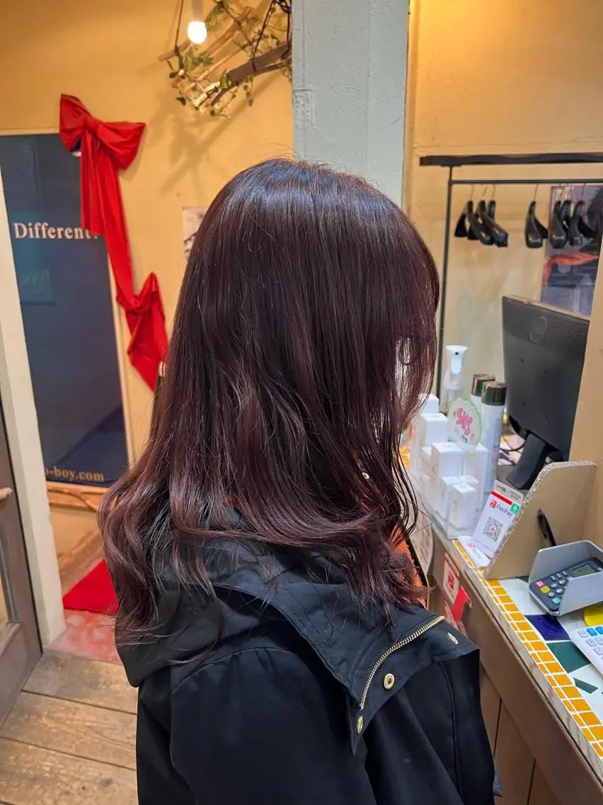 ミディアム カラー ピンクカラー 「sumi」 AMIのヘアスタイル