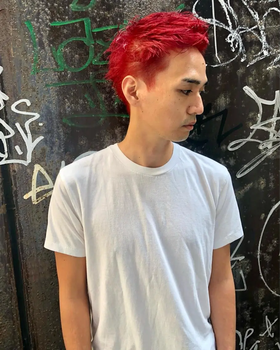 ショート カラー メンズ ショートボブ メンズブリーチ メンズハイライト メンズハイトーン メンズインナーカラー カット ヘアカラー KEPKA ヤマグチ 天神 今泉のヘアスタイル