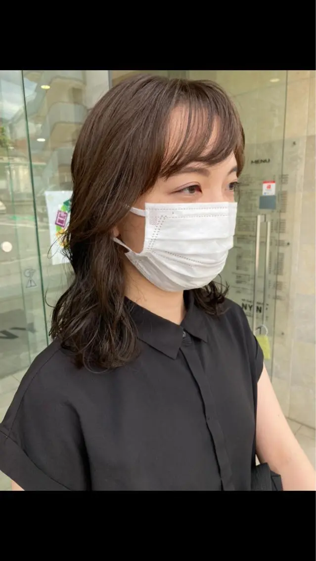 ミディアム カラー カット ヘアカラー トリートメント 田中 あかねのヘアスタイル