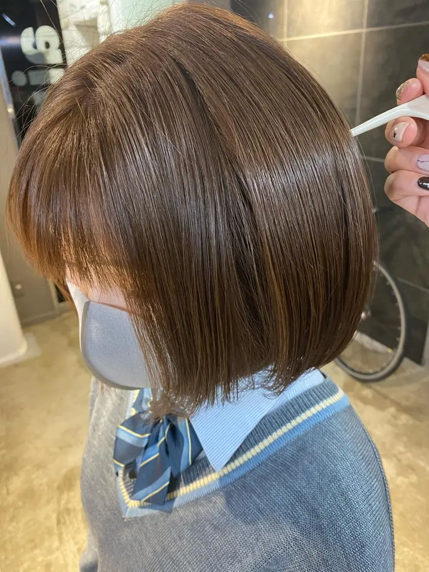 ショート カラー ヘアアレンジ メンズ キッズ ネイル マツエク・マツパ 透明感カラー🤎 ゆりのヘアスタイル