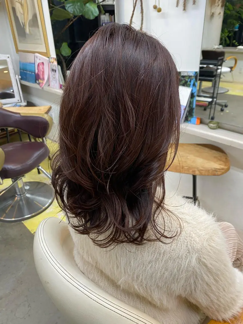 ミディアム パープルカラー Moca 〰️のヘアスタイル