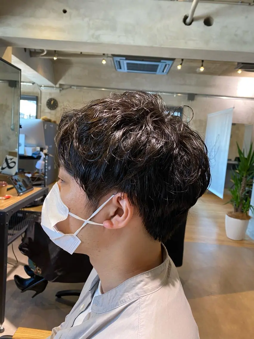 ショート パーマ メンズ スナップフォト確認 お願いします！竹内のヘアスタイル