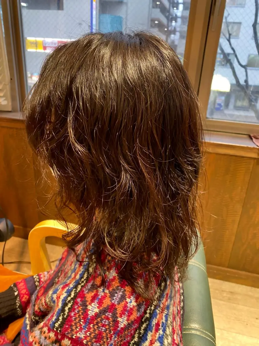 セミロング パーマ ヘアアレンジ セミロングパーマ くせ毛 カット パーマ MODE K’s川西 瀧尻光のヘアスタイル