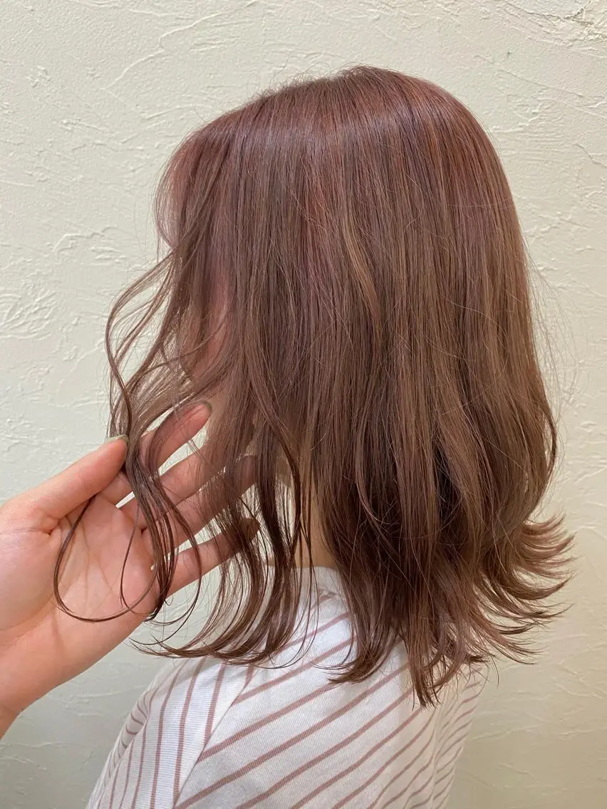 ミディアム カラー アプリコットブラウン ブラウンカラー カット ヘアカラー トリートメント ENIF ヤマグチアツコのヘアスタイル