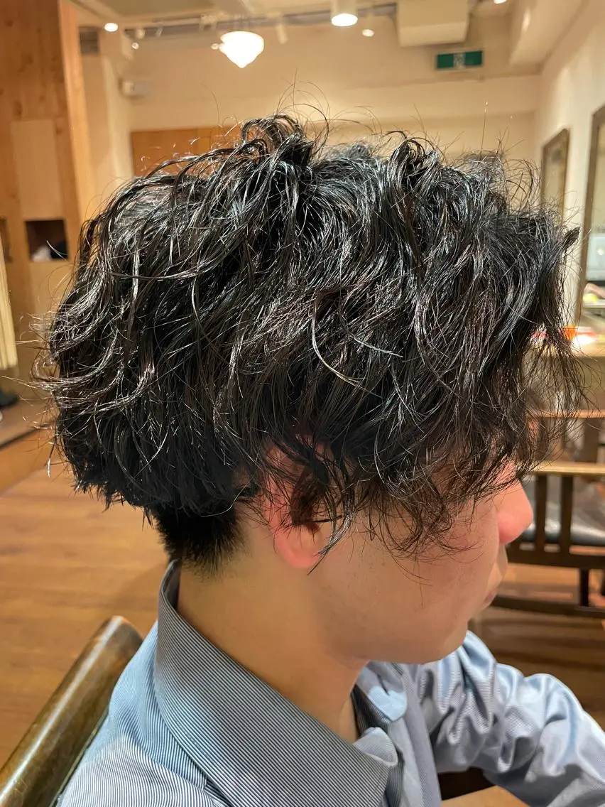 ショート パーマ メンズ カット パーマ トリートメント 🌙19時以降通える メンズ専門 コーダイのヘアスタイル