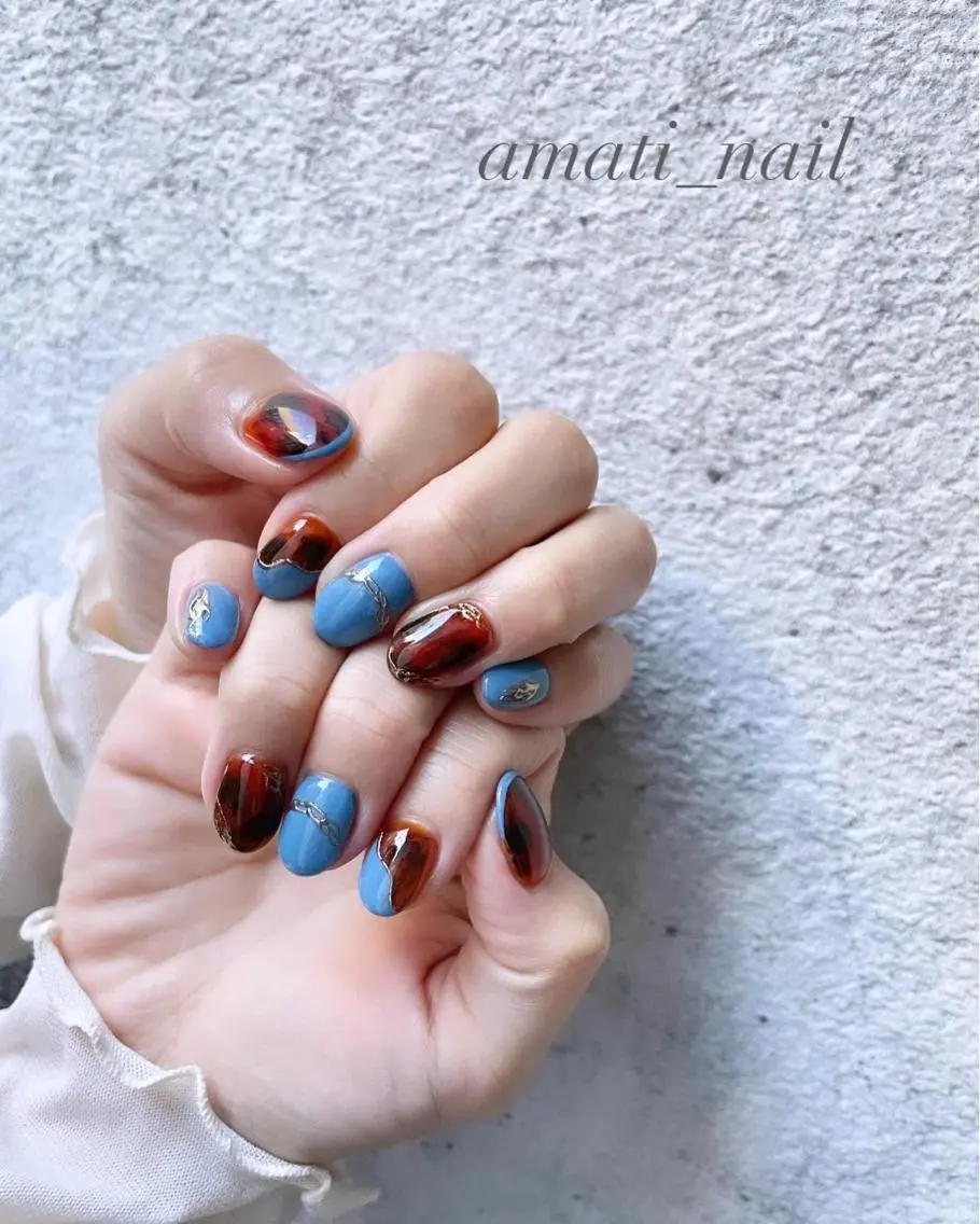 ネイル べっ甲ネイル マグネットネイル ミラーネイル ニュアンスネイル ワンカラーネイル ハンドネイル amati_nail TAKAKOのネイルデザイン