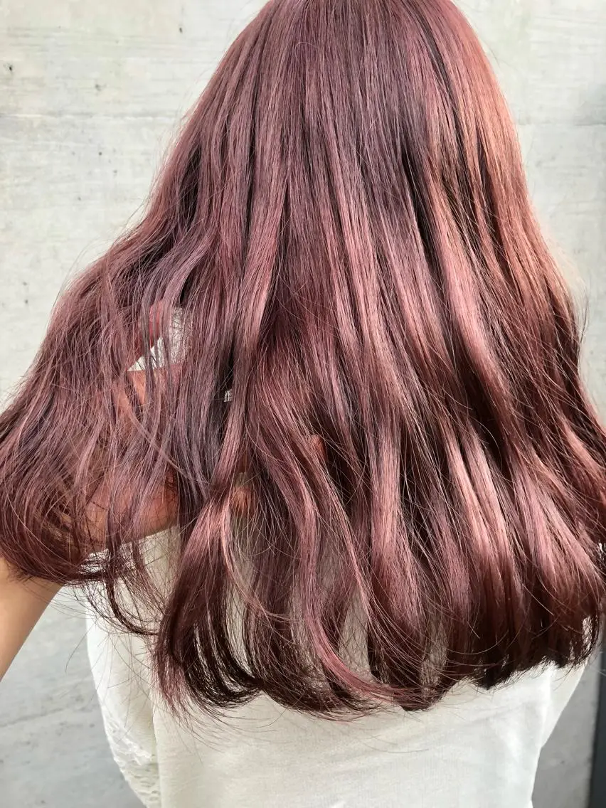 セミロング カラー ブラウンカラー ピンクカラー ピンクブラウン 韓国ヘア🤍髪質改善 🇰🇷AKANEのヘアスタイル