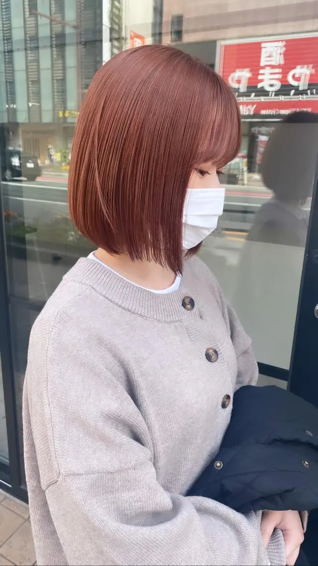 ショート カラー カット ヘアカラー 縮毛矯正 RURI韓国ボブ 🇰🇷タッセルボブのヘアスタイル