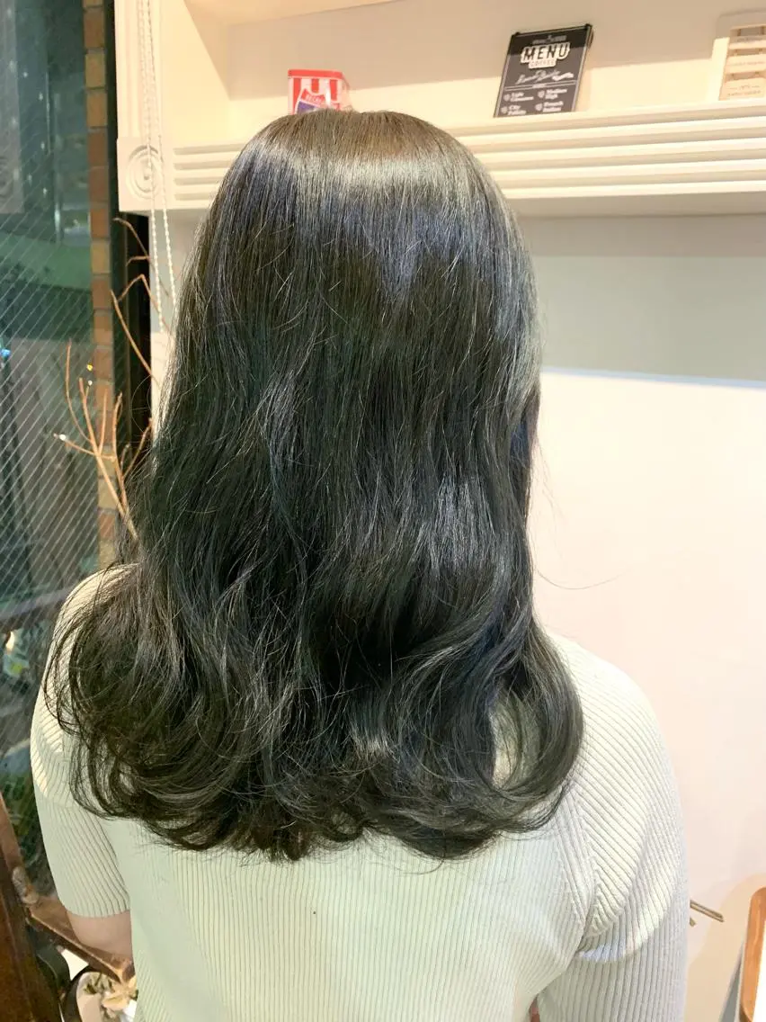 セミロング アッシュ アッシュグレー アッシュグレージュ ヘアカラー トリートメント ヘッドスパ ヘアセット 大宮/山口 竣也のヘアスタイル