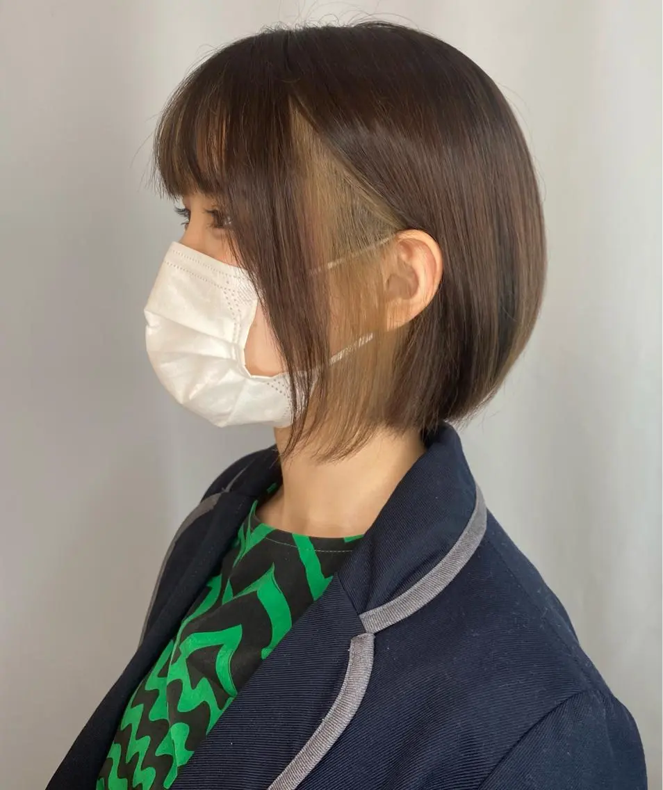 ミディアム カラー ミストバング ベージュカラー ブリーチ フェイスフレーミング カワイ ヒトシ☀️ #韓国メンズヘアのヘアスタイル