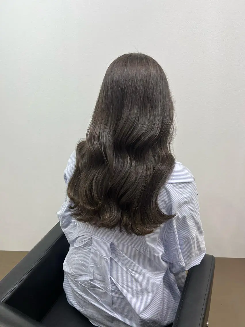 ロング ボブ くせ毛 ハイライト 髪質改善 韓国風ヘア 神戸ボブ✂️ ioe三宮/田 伸佳のヘアスタイル