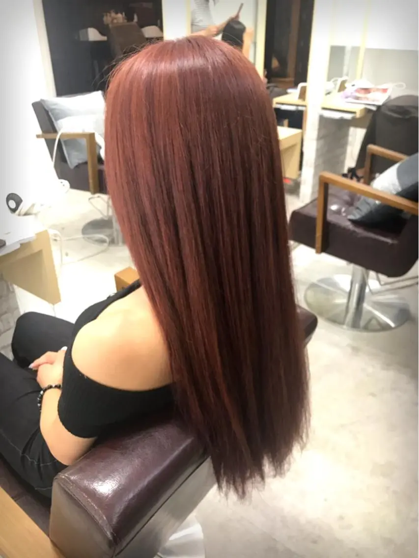 ロング カラー ブリーチ ピンクカラー ヘアカラー トリートメント マンツーマン/透明感 foi hairのヘアスタイル