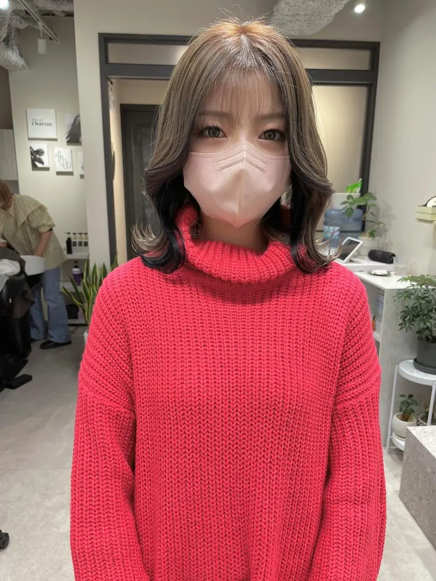 ミディアム カラー カット ヘアカラー 髪質改善will hairdesignのヘアスタイル
