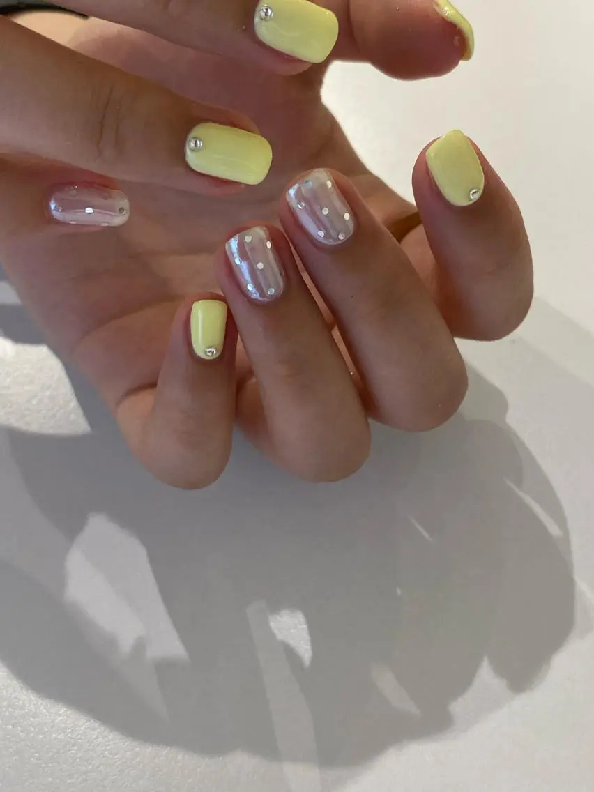 ネイル 黄色 ハンドネイル Ann nailのネイルデザイン