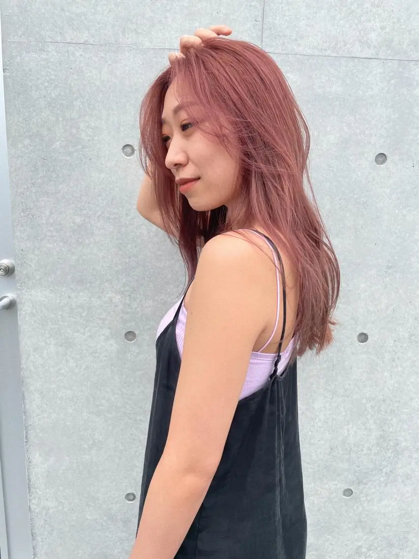 セミロング カラー ピンクカラー カット ヘアカラー トリートメント ヘアセット センスをお届けします 大谷将生infpのヘアスタイル