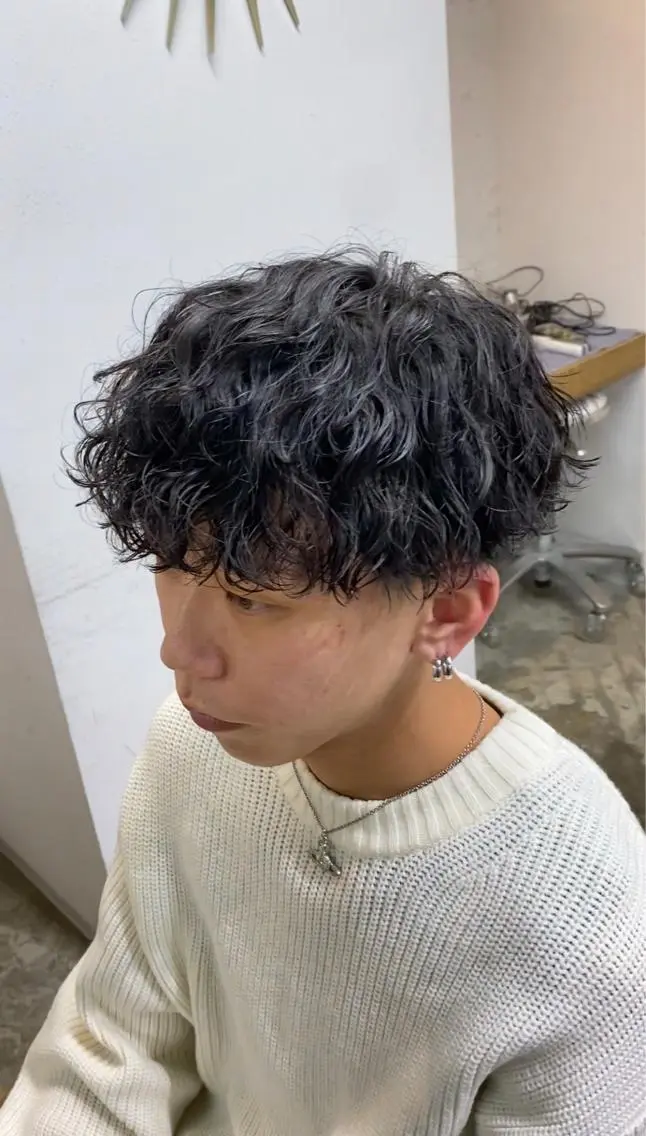 パーマ メンズ メンズパーマ 波巻きパーマ カット パーマ シャドウパーマ/ 波巻パーマYu-Kiのヘアスタイル