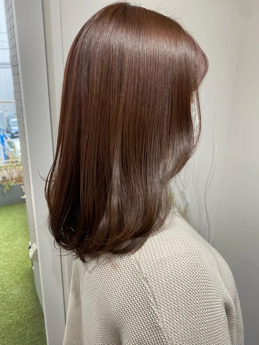 ミディアム カラー 韓国×髪質改善カラー 💎hinaのヘアスタイル