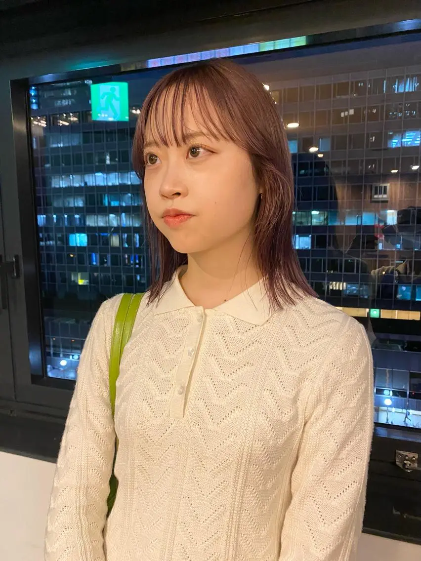 ミディアム カラー パーマ ヘアアレンジ デザインカラー/ボブ ブリーチカラー/ユリのヘアスタイル