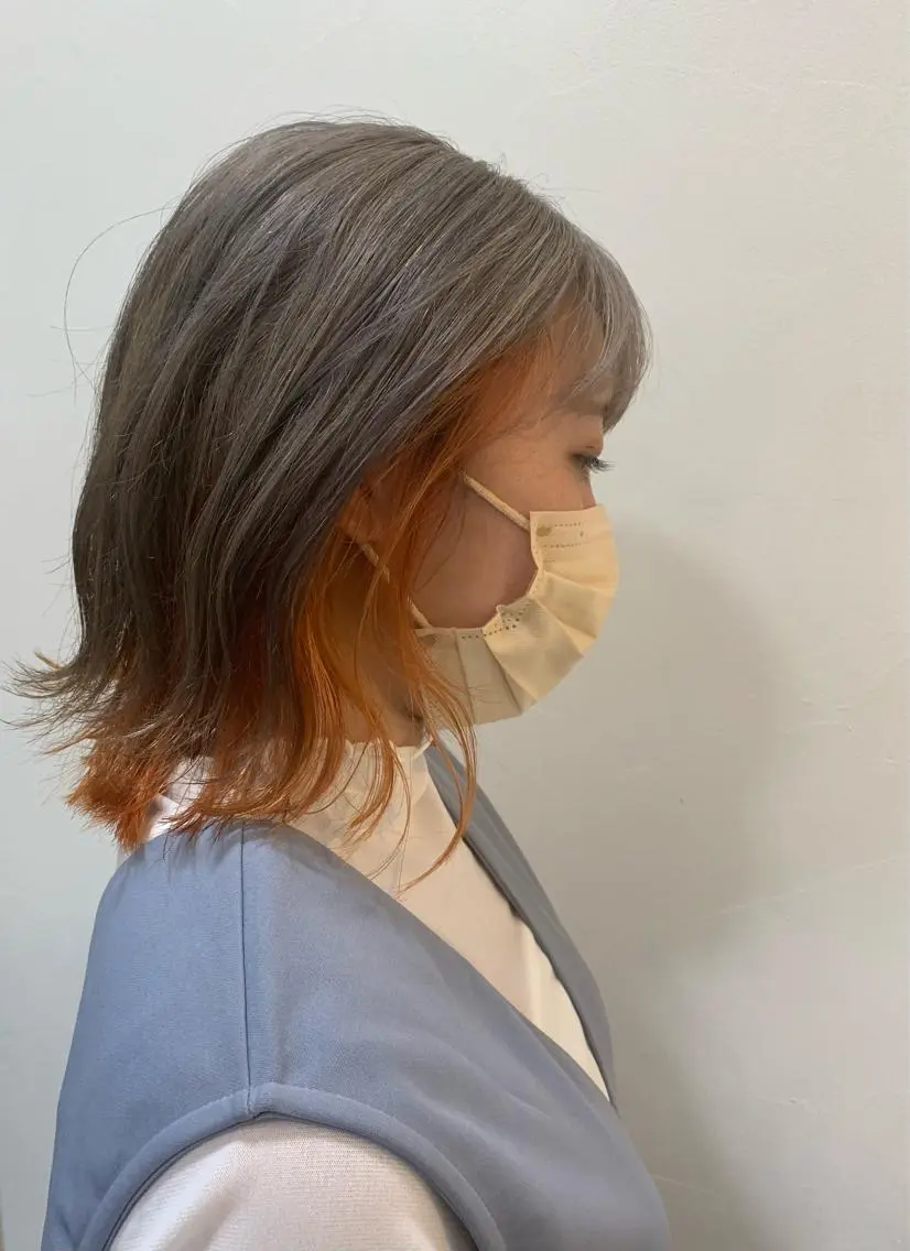カラー オレンジ ✄折橋 彩花🐶🍑のヘアスタイル