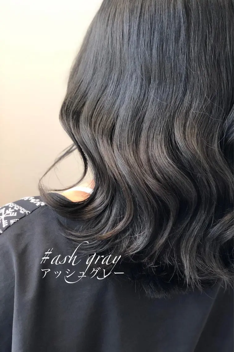 ミディアム カラー 縮毛矯正　野口 恵のヘアスタイル