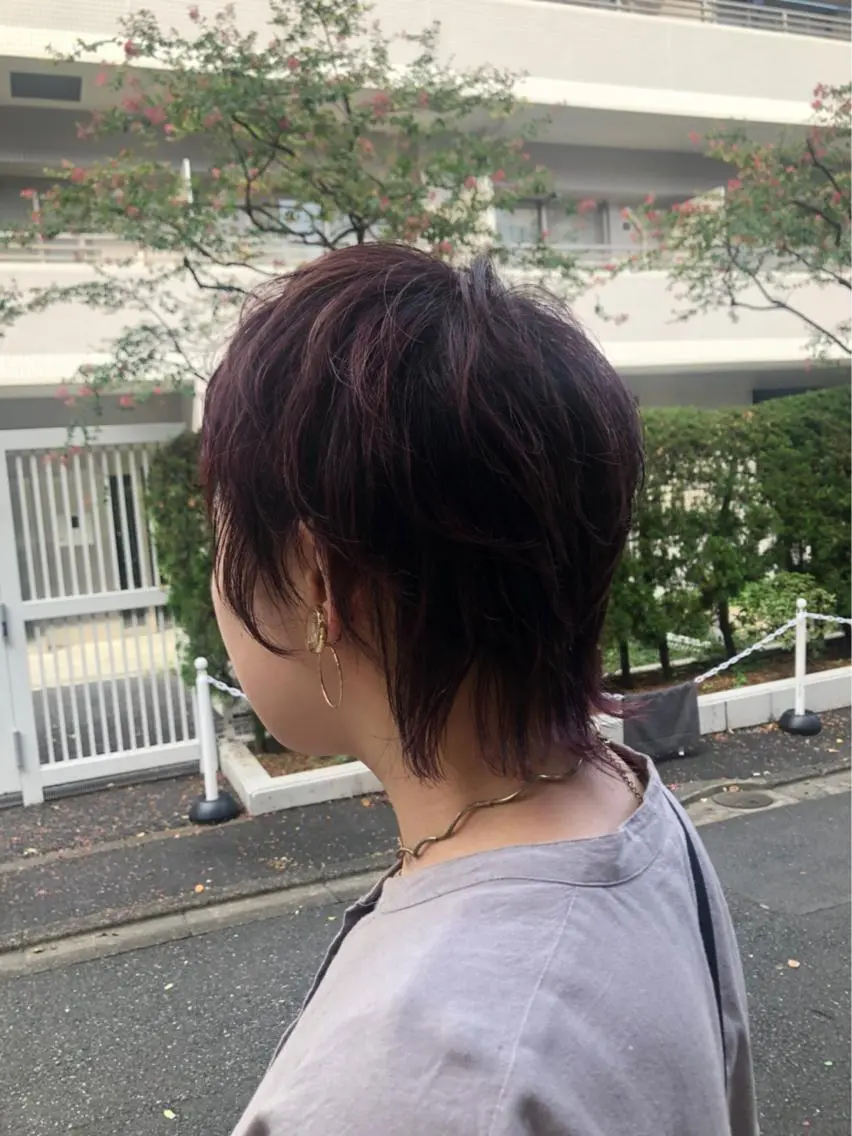 ショート カラー ヘアアレンジ ハイライトカラー ピンクカラー パープルカラー ハイライト 🌿子池おりえ 🌿のヘアスタイル