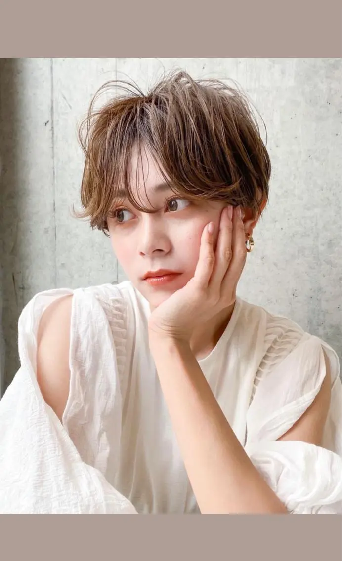 ショート カット ヘアカラー 縮毛矯正 トリートメント Lino by hoNuaのヘアスタイル