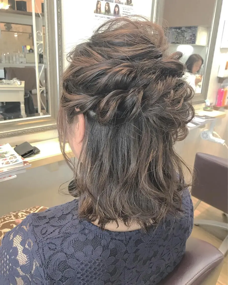 ミディアム ヘアアレンジ 外国人風カラー grand juteのヘアスタイル