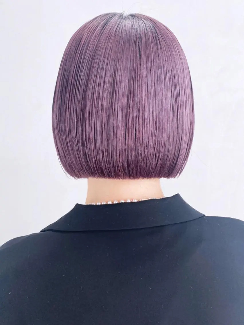 ミディアム カラー ヘアアレンジ パーマ ラベンダーカラー ボブ ITbyALBUM 八王子店のヘアスタイル
