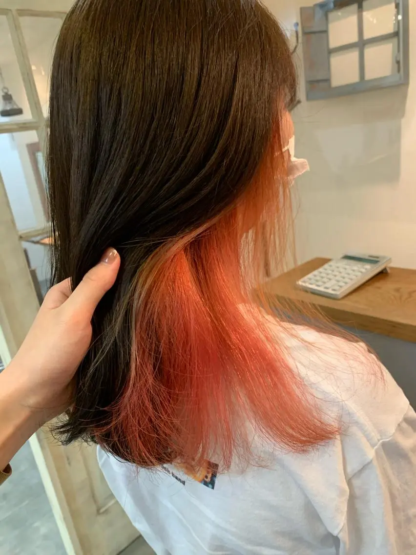 ロング カラー オレンジ Topstylist HARUのヘアスタイル