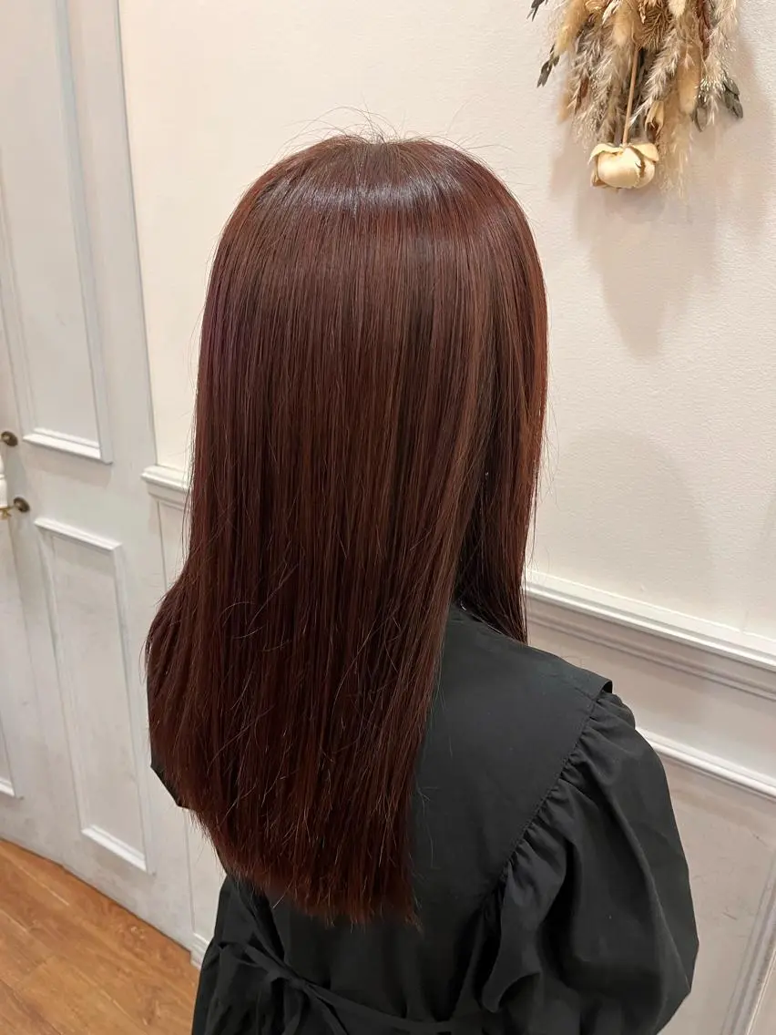 ロング カラー ピンクカラー バイオレットカラー ヘアカラー トリートメント よしだ しおりのヘアスタイル
