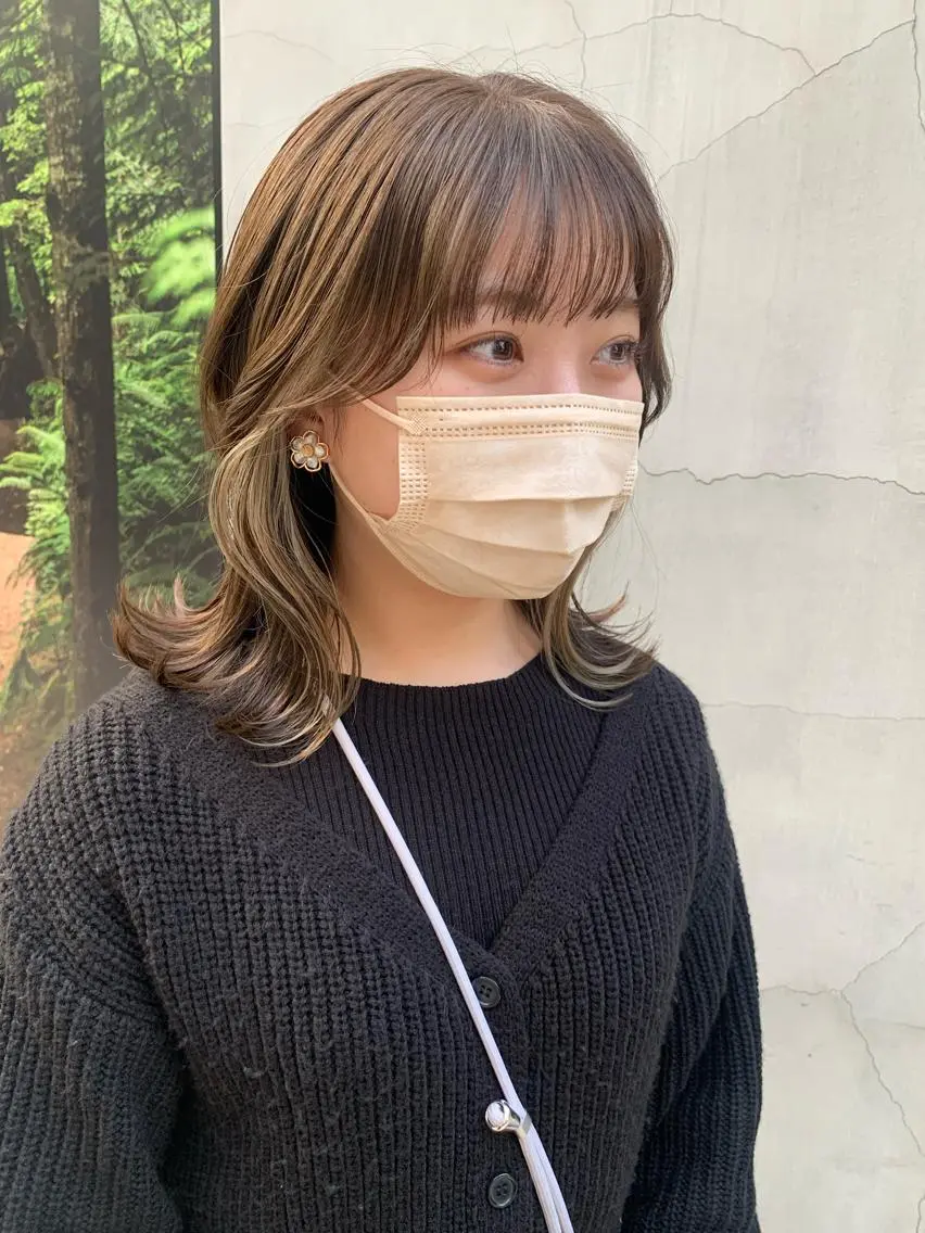 ミディアム カラー ヘアアレンジ ヘアカラー トリートメント yuka .のヘアスタイル