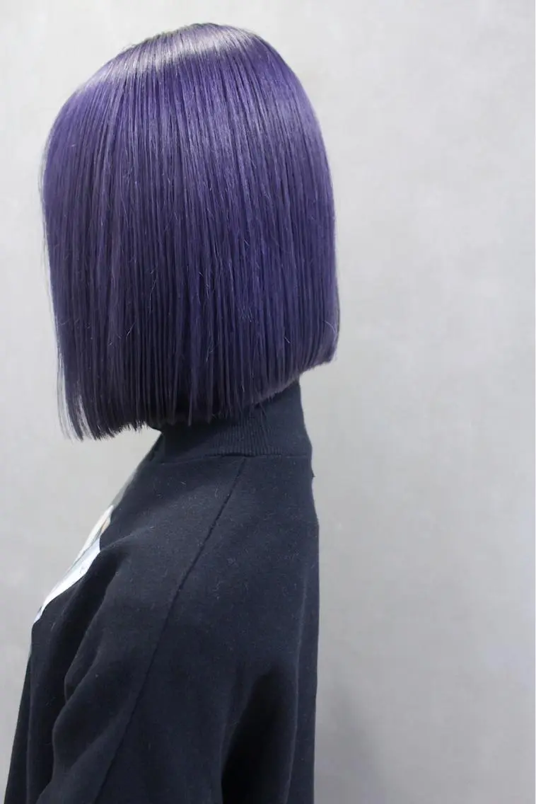 ショート カラー ヘアアレンジ ブルーカラー ネイビーカラー ヘアカラー トリートメント lani ブリーチ /ダブルカラーのヘアスタイル