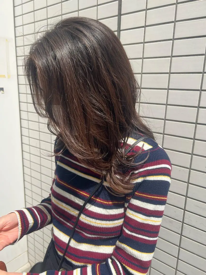 ミディアム パーマ ミディアムパーマ デジタルパーマ カット パーマ トリートメント 韓国hair ·͜· watanabeのヘアスタイル