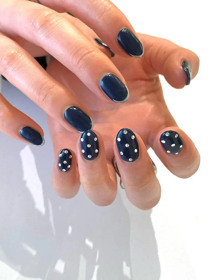 ネイル ネイビー ハンドネイル Ann nailのネイルデザイン