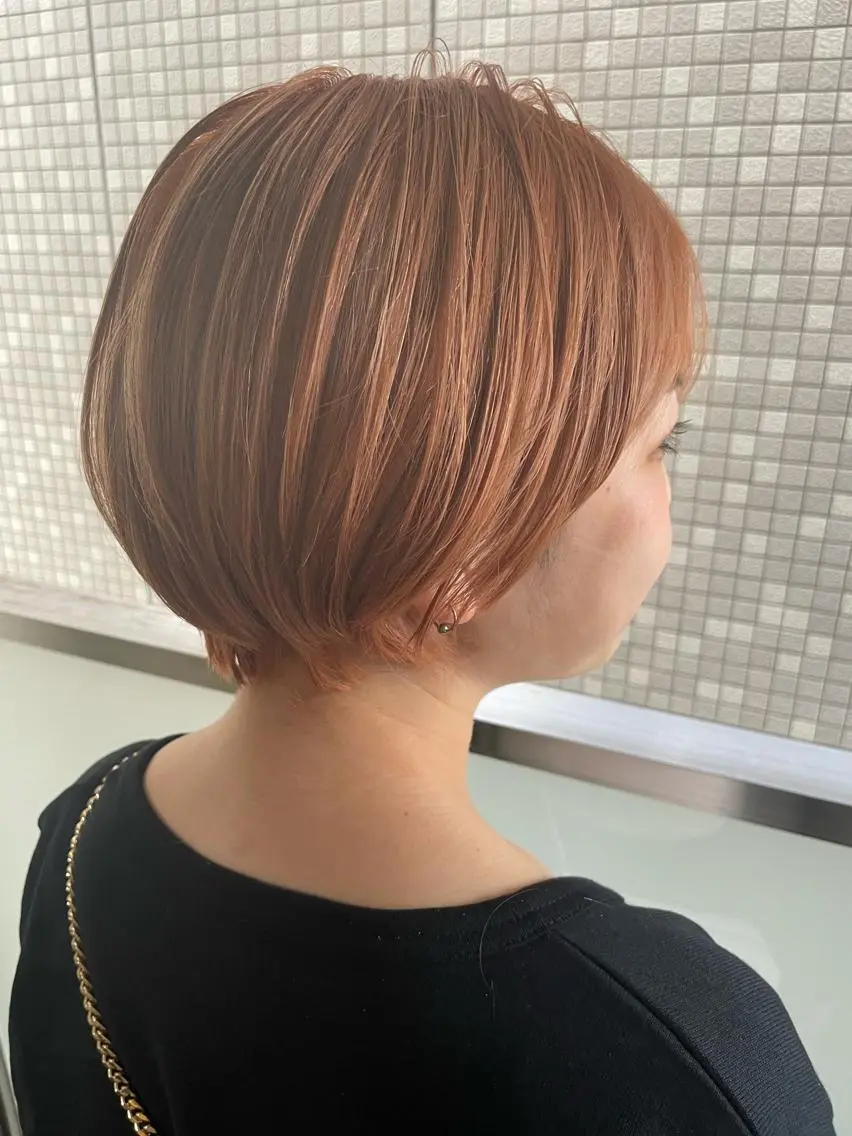 カラー ダブルカラー オレンジ カット あらい まさえのヘアスタイル