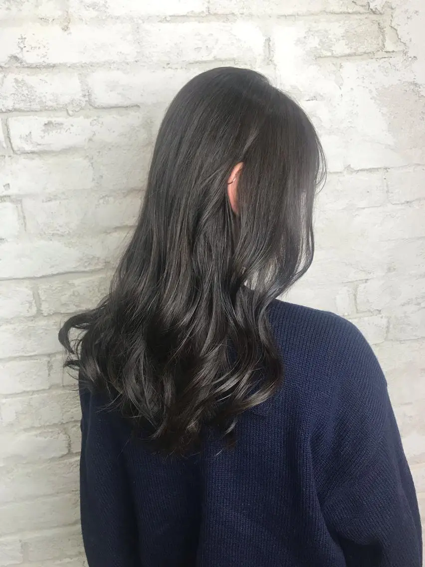 セミロング ヘッドスパ ヘアセット 韓国ヘア✨グレージュ カラーasamiのヘアスタイル