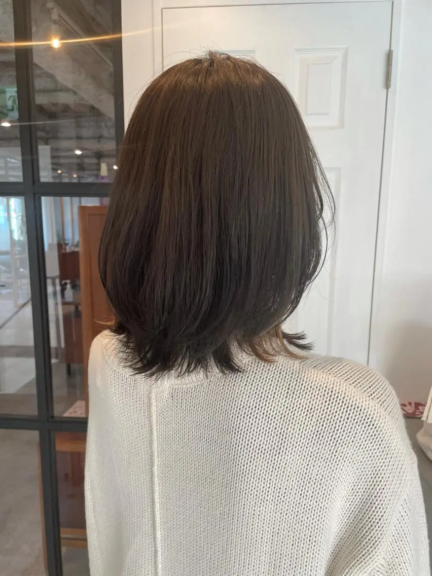ミディアム カラー グレージュ オリーブグレージュ オリーブグレー カット ヘアカラー トリートメント 中目黒🌼 🌼ハナのヘアスタイル
