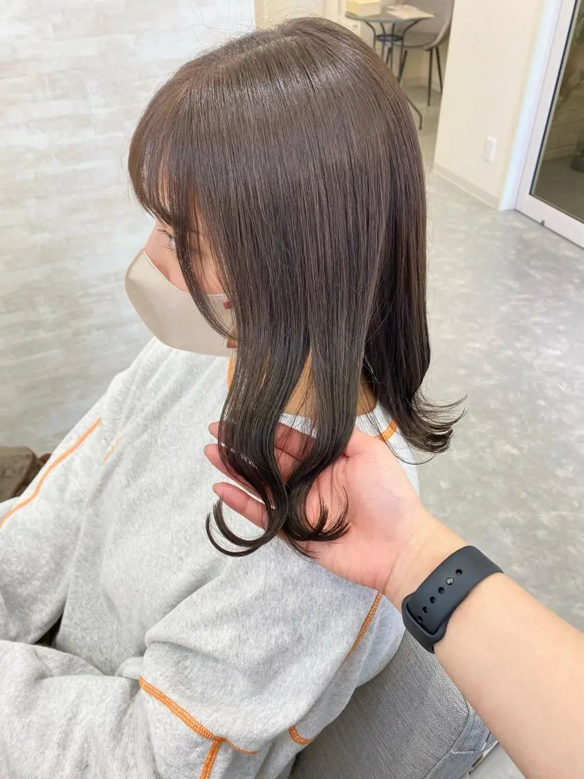 ミディアム カット ヘアカラー トリートメント 髪質改善&ヘアケア 永山若奈のヘアスタイル