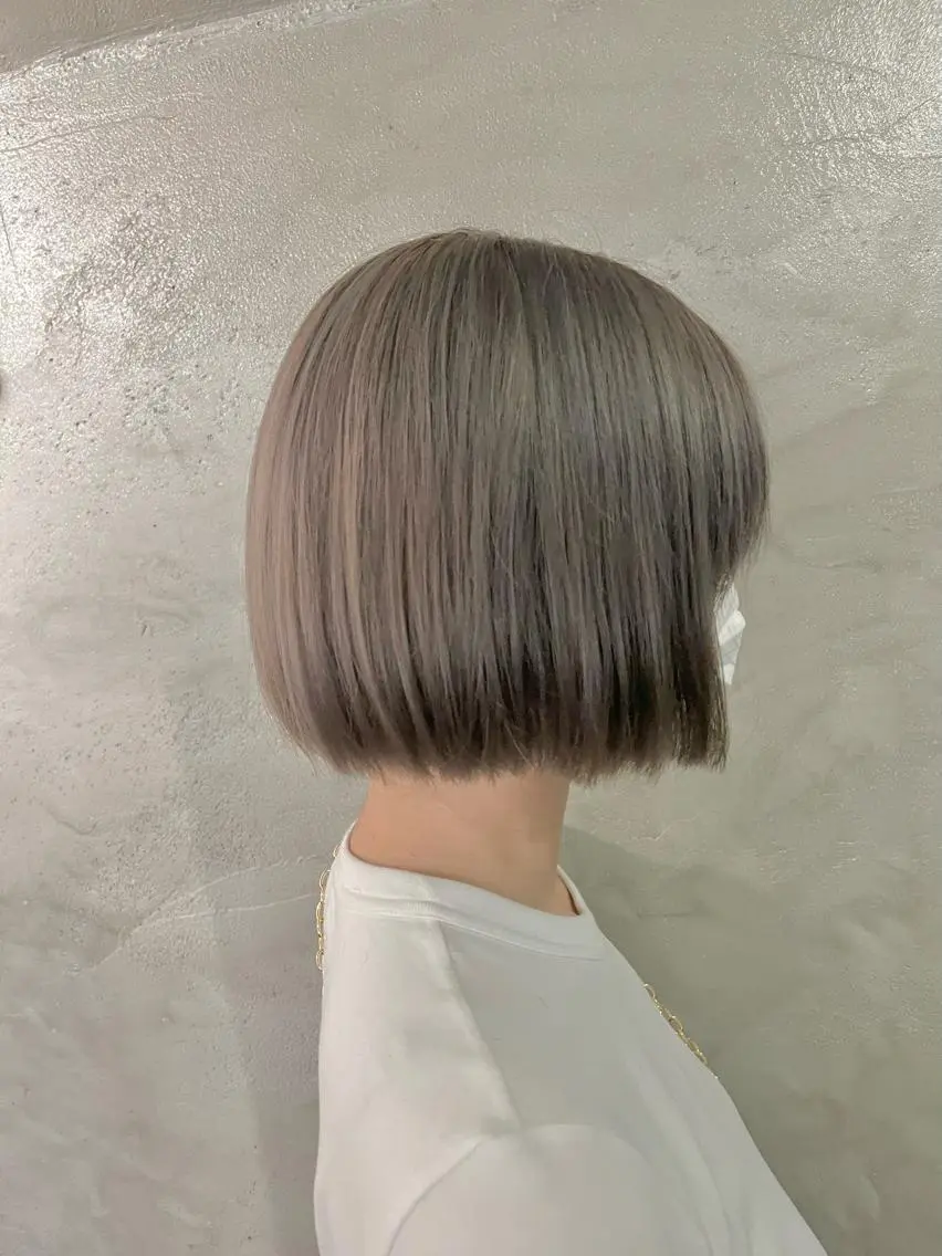 ミディアム カラー グレージュ ミルクティーグレージュ 透明感カラー/ ブリーチ無し/RYOのヘアスタイル