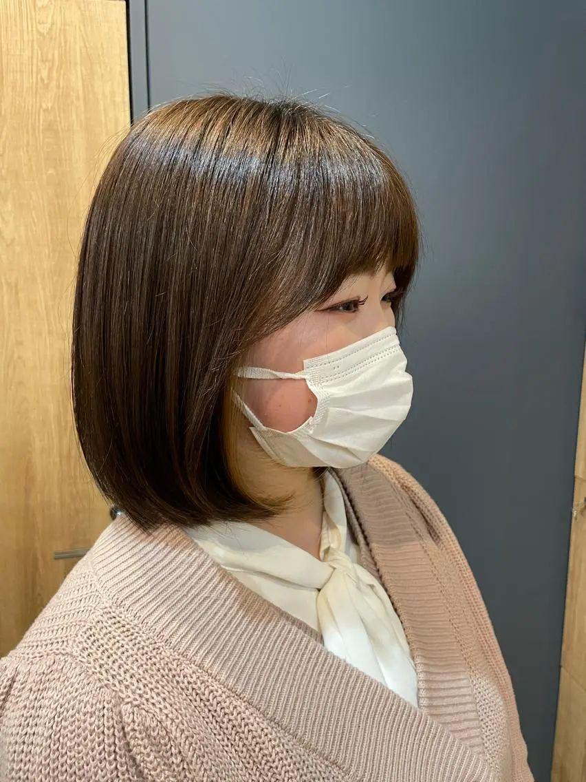 ショート ボブ 顔周りカット 小顔カット 鎌取/透明感カラー /ボブ/顔まわりのヘアスタイル