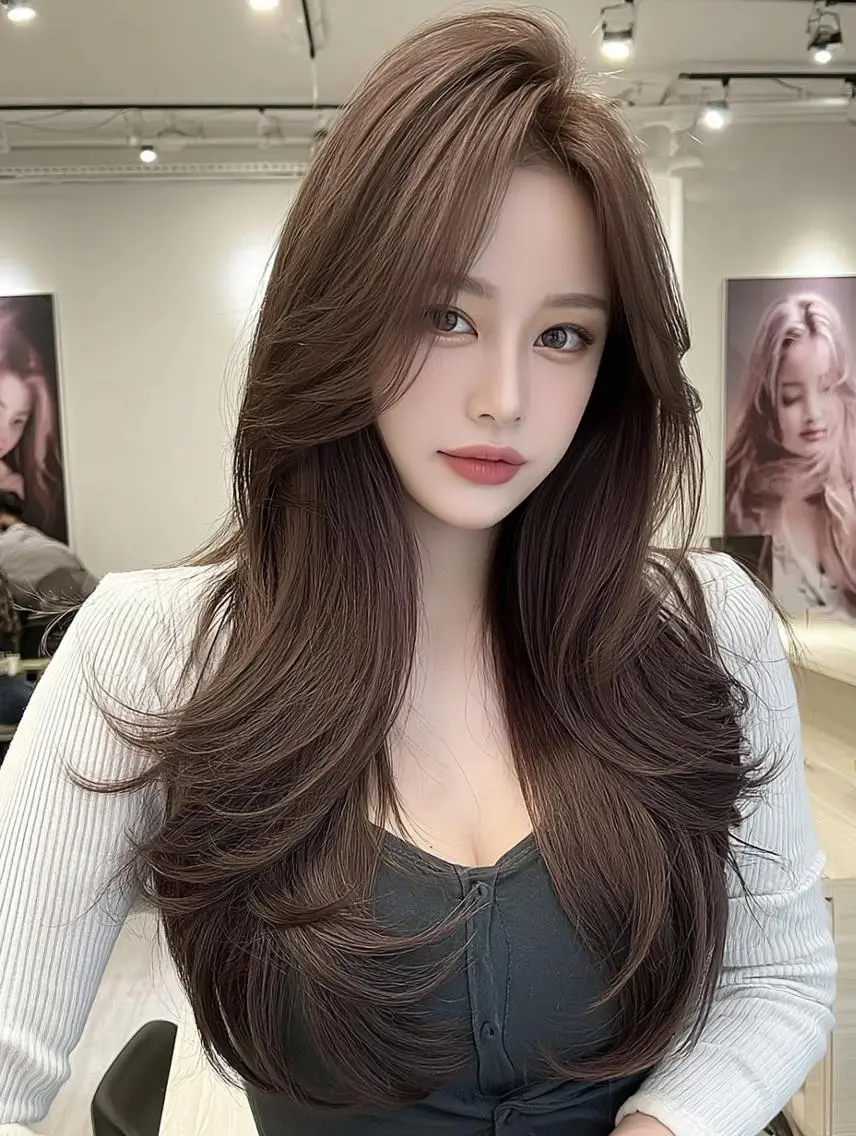 ロング カット ヘアカラー 林朱里/束間まつげ /レイヤーカット🌹のマツエク・マツパデザイン