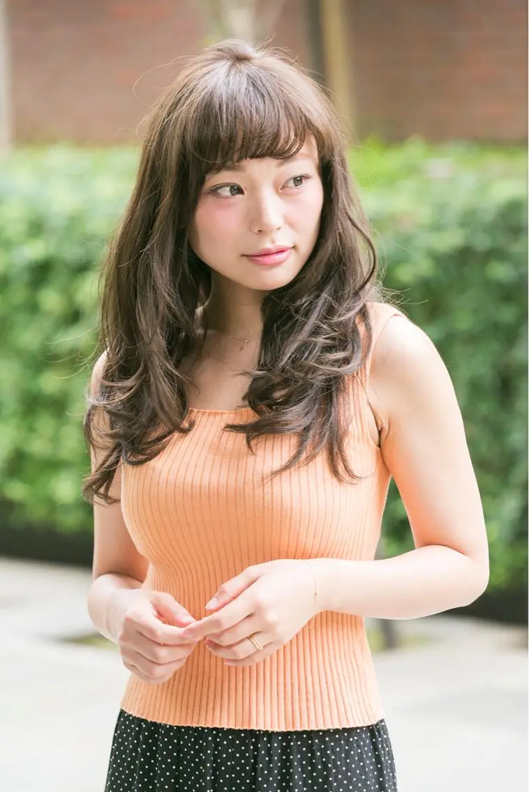ロング カラー パーマ アッシュ アッシュブラウン ブラウンカラー デジタルパーマ 今井 三智也のヘアスタイル