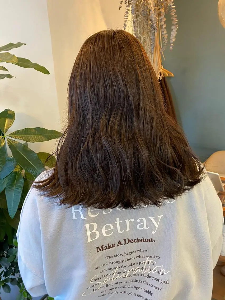 ミディアム カラー ベージュカラー ブリーチ ラベンダーカラー ラベンダーベージュ ブリーチなしカラー 中目黒🌼 🌼ハナのヘアスタイル