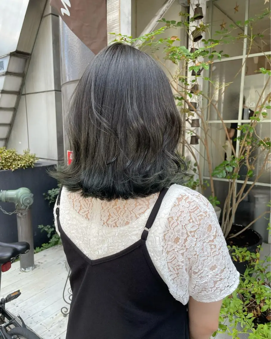 ミディアム カラー 【完全個室】髪質改善 暖色カラー/山崎唯奈のヘアスタイル