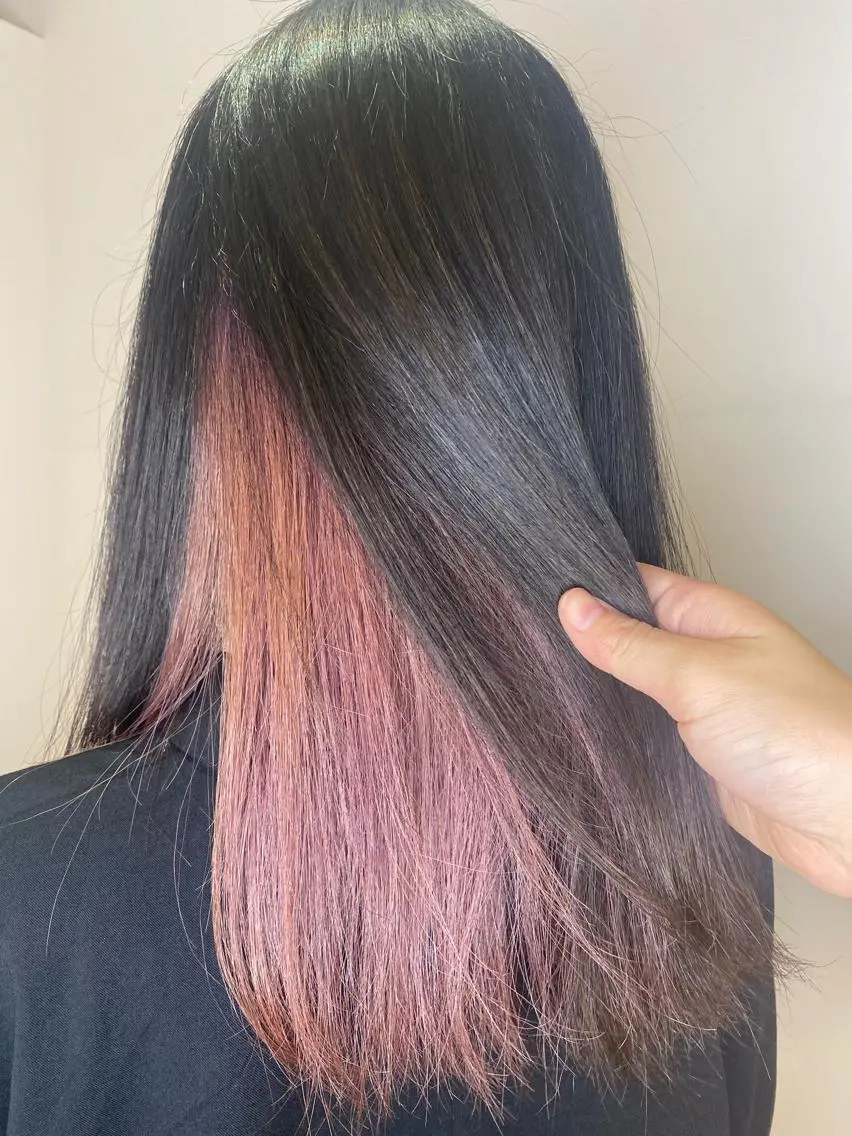 セミロング カラー インナーカラー ヘアカラー トリートメント 髪質改善×矯正🫧 韓国ヘアasamiのヘアスタイル