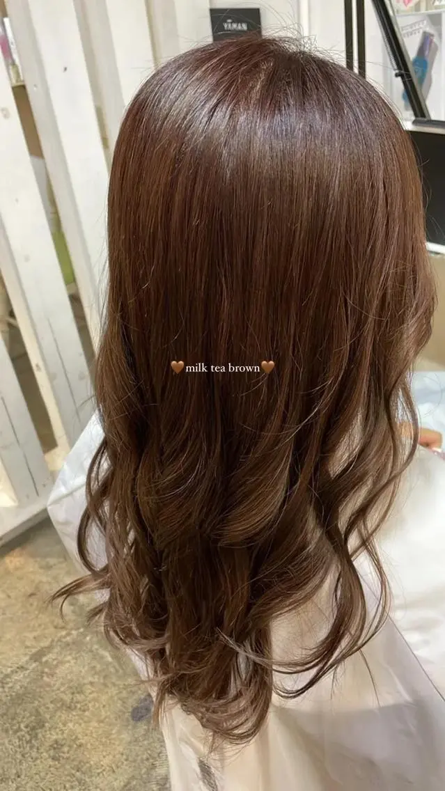 カラー ブリーチ ブラウンカラー ブリーチなしカラー 中村 帆花のヘアスタイル